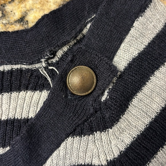 NWT Worthington Short Sleeve Striped Sweater Top Size Medium Navy/Gray - Picture 6 of 10